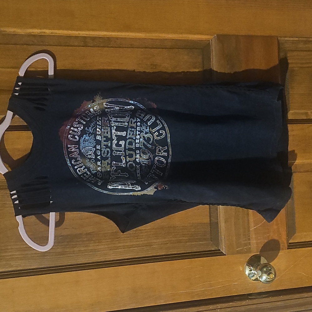 Affliction American Customs Black Sleeveless Graphic Tank Top